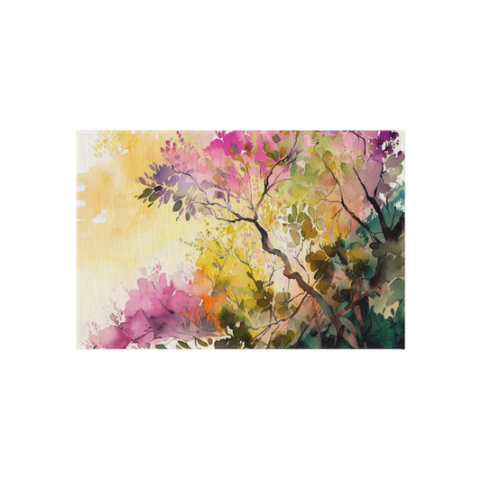 Outdoor Rug  Mother Nature Bright Spring Colors Realistic Watercolor 2