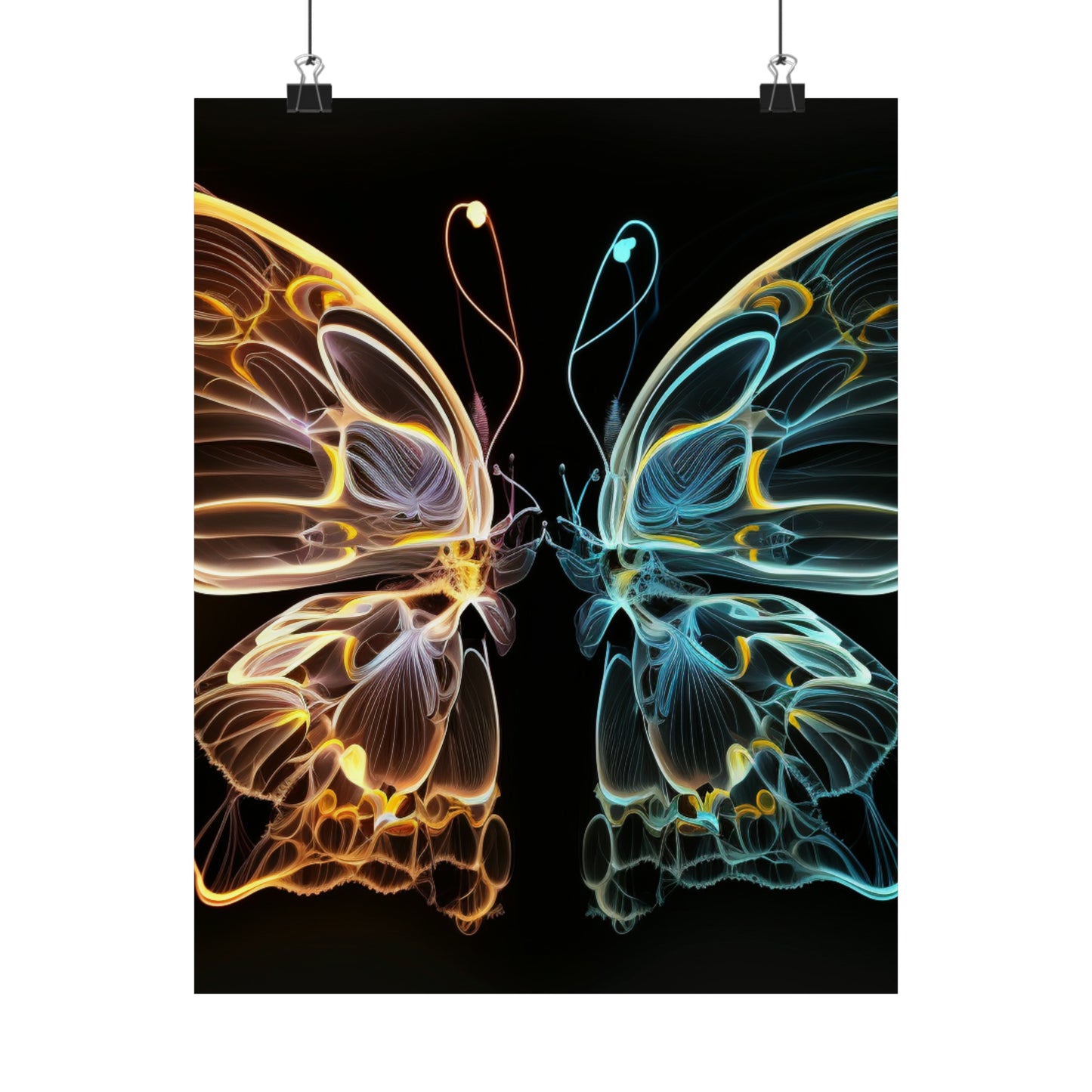 Premium Matte Vertical Posters Neon Glo Butterfly 3