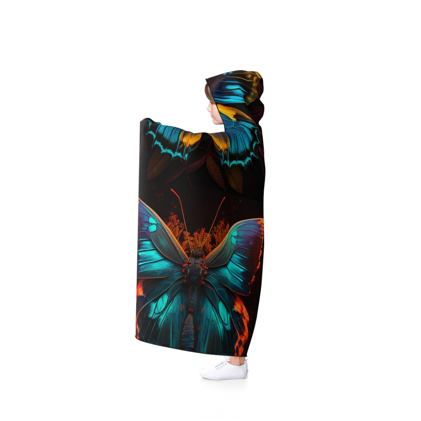Hooded Blanket Neon Butterfly Flair 5