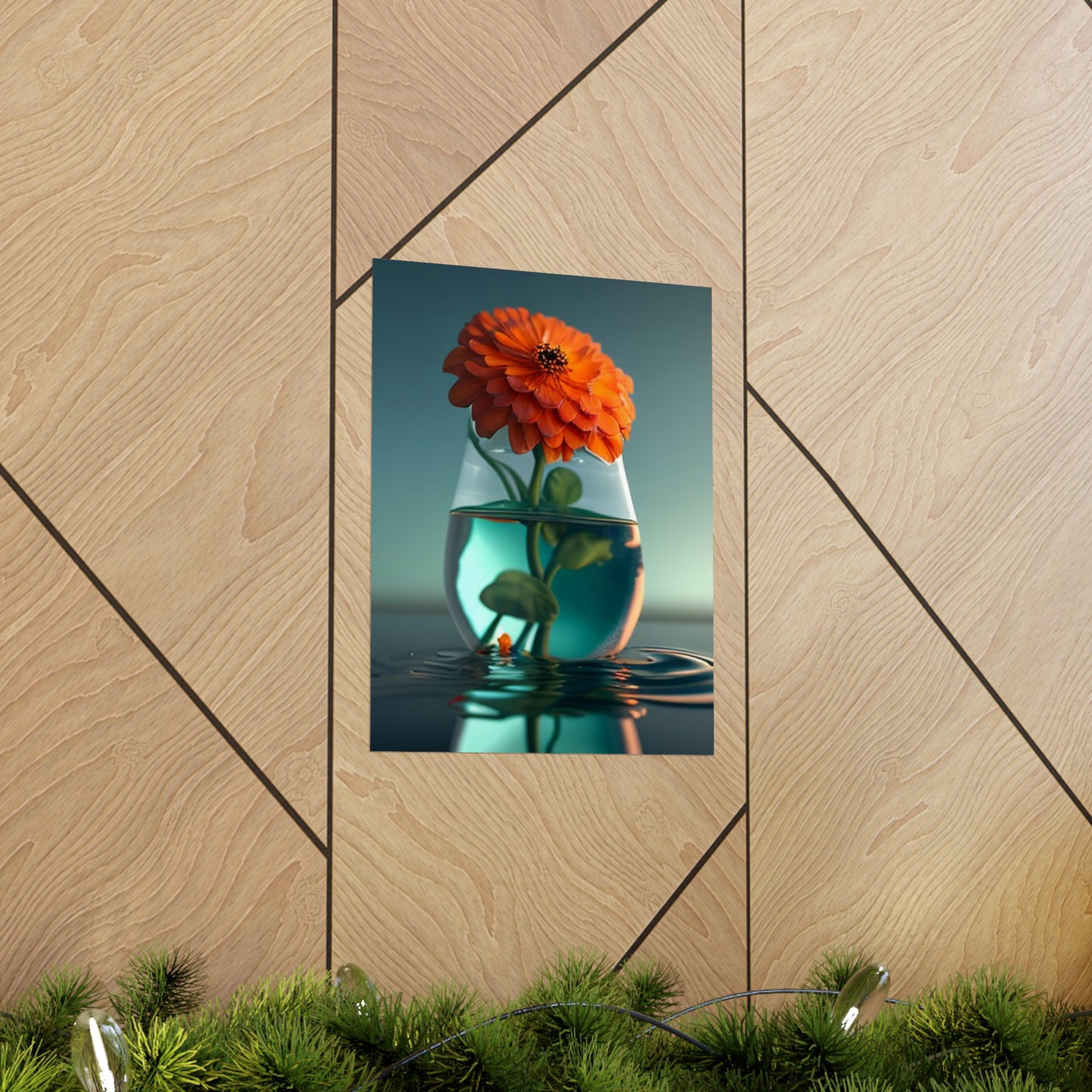 Premium Matte Vertical Posters Orange Zinnia 1