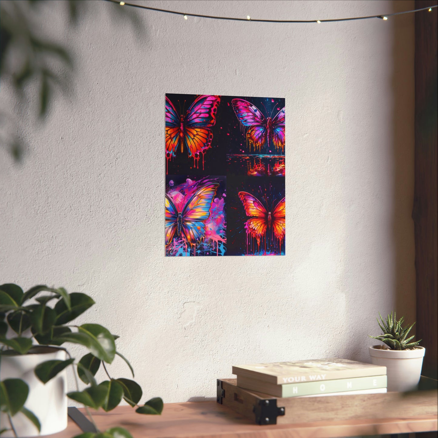 Premium Matte Vertical Posters Pink Butterfly Flair 5