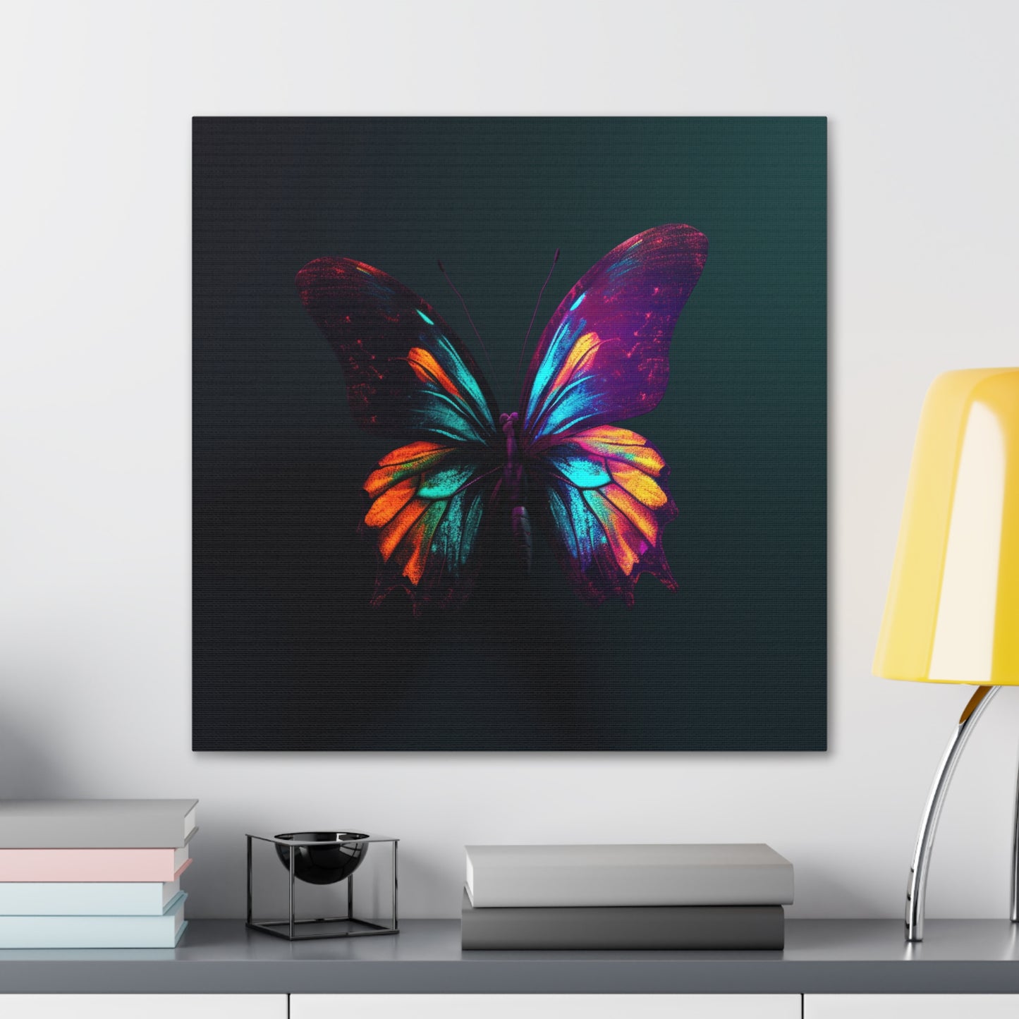 Canvas Gallery Wraps Hyper Colorful Butterfly Macro 4