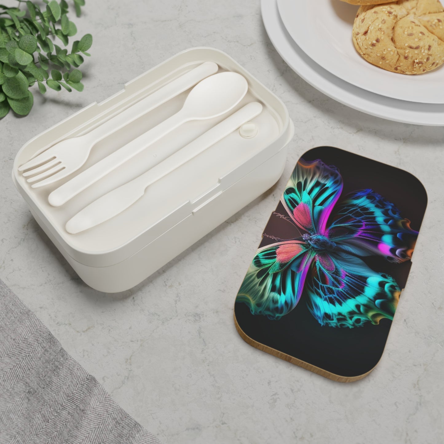 Bento Lunch Box Neon Butterfly Fusion 1