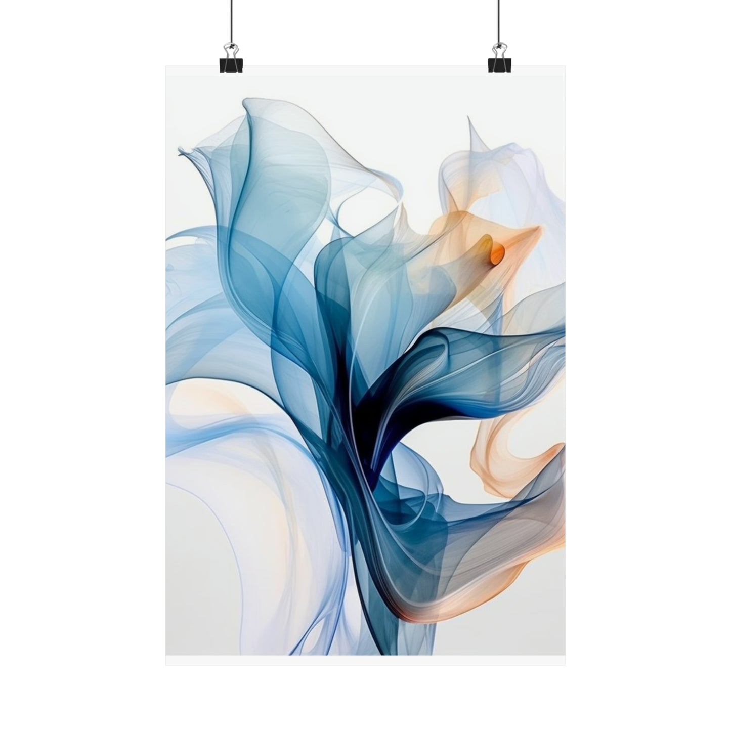 Premium Matte Vertical Posters Blue Tluip Abstract 3