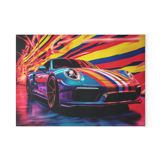 Glass Cutting Board Macro American Flag Porsche 2