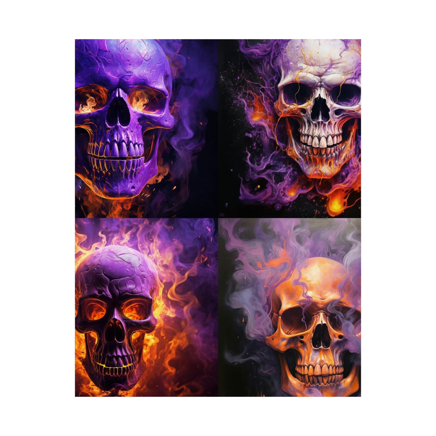 Premium Matte Vertical Posters Skull Flames 5