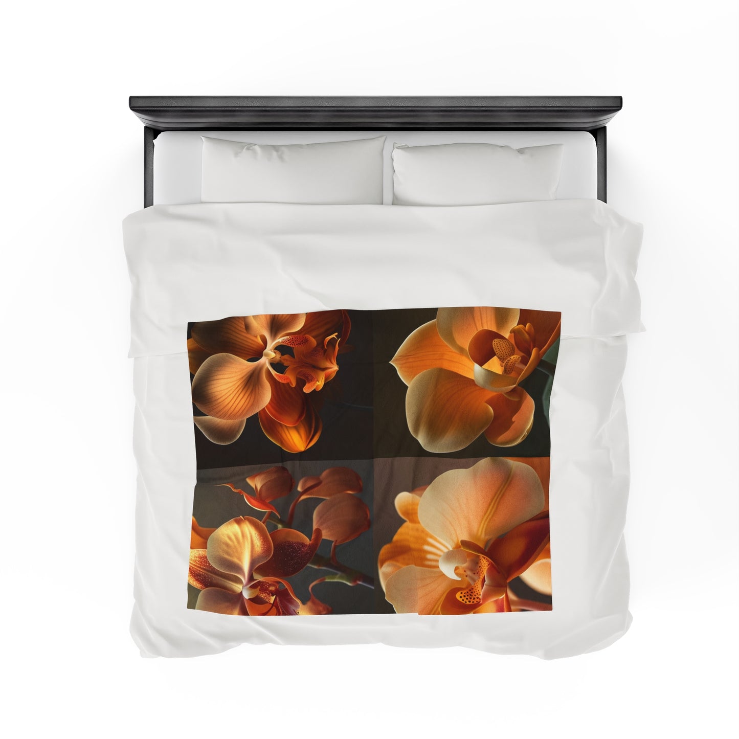 Velveteen Plush Blanket Orange Orchid 5