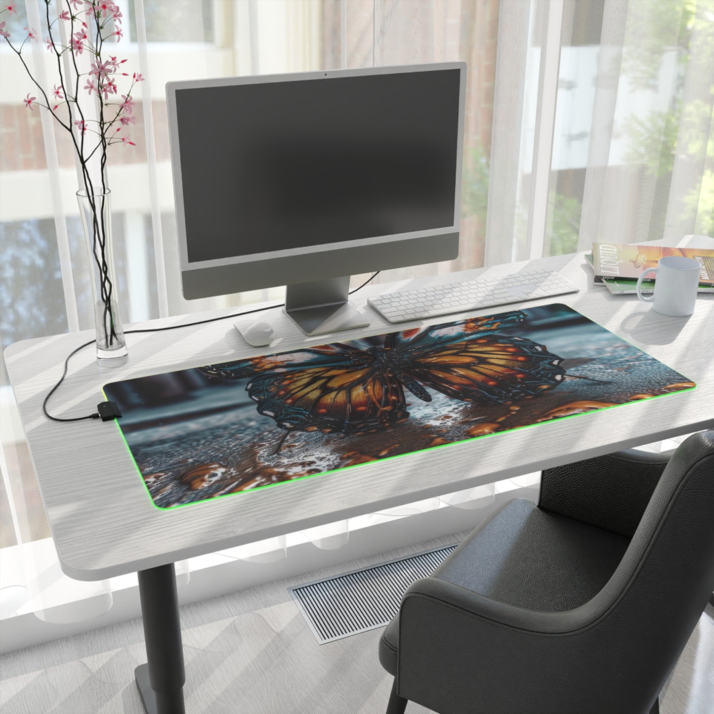 LED Gaming Mouse Pad Water Butterfly Street 3