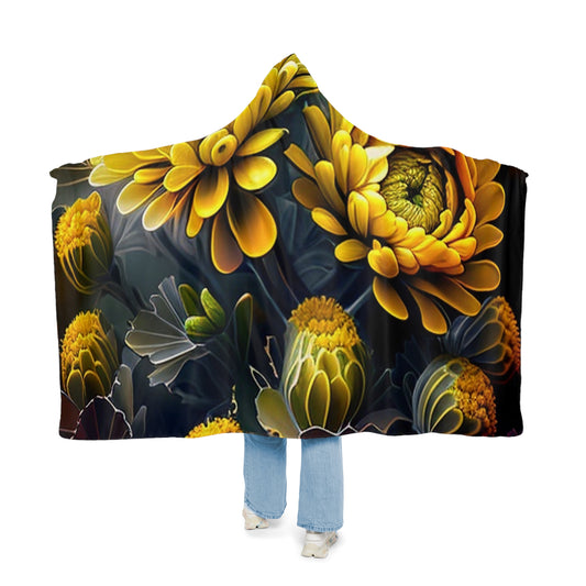 Snuggle Hooded Blanket Yellow Hermosas Flores Amarillas 4