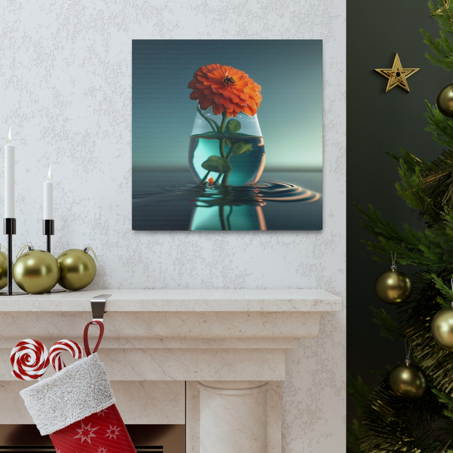 Canvas Gallery Wraps Orange Zinnia 1