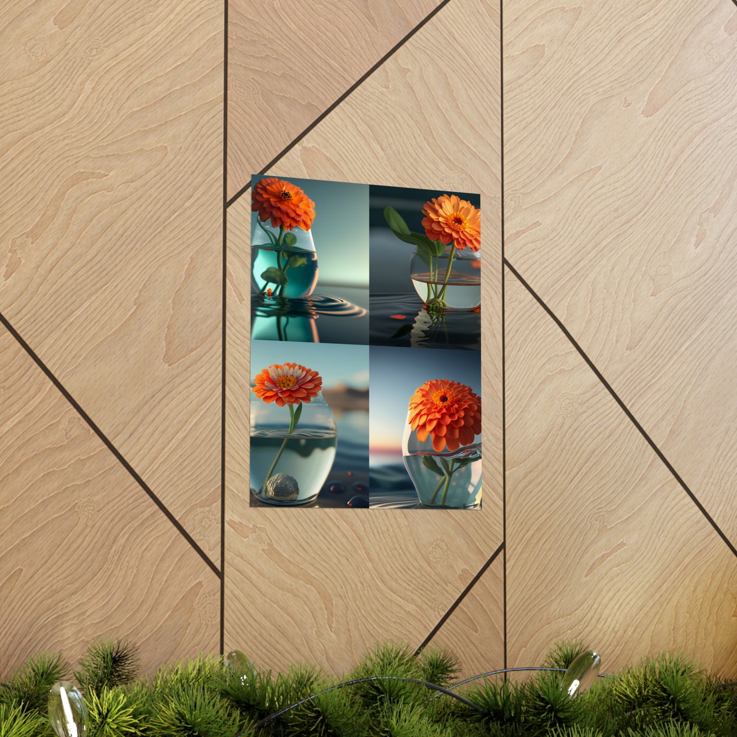 Premium Matte Vertical Posters Orange Zinnia 5