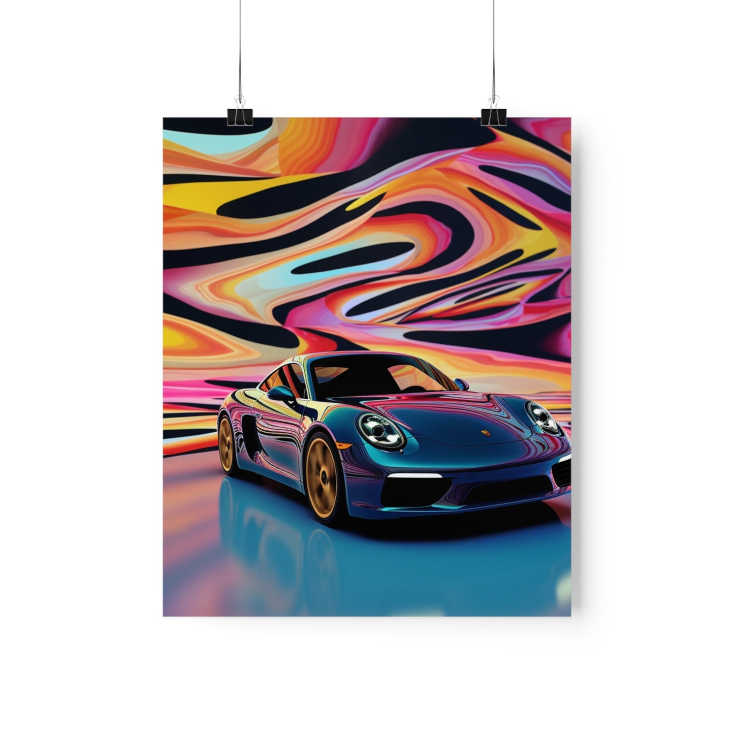 Premium Matte Vertical Posters Porsche Water Fusion 2