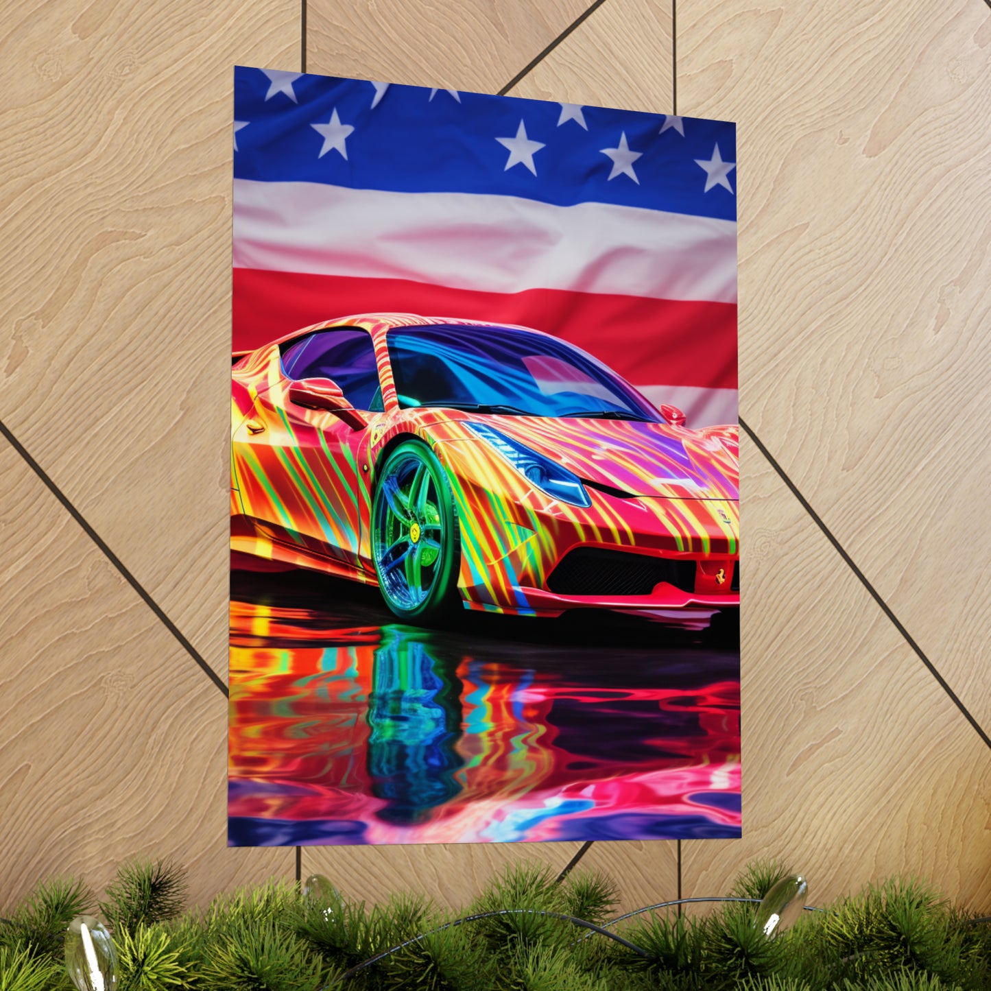 Premium Matte Vertical Posters Hyper Colorfull Ferrari 4