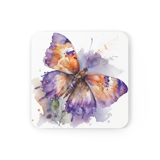 Corkwood Coaster Set MerlinRose Watercolor Butterfly 1