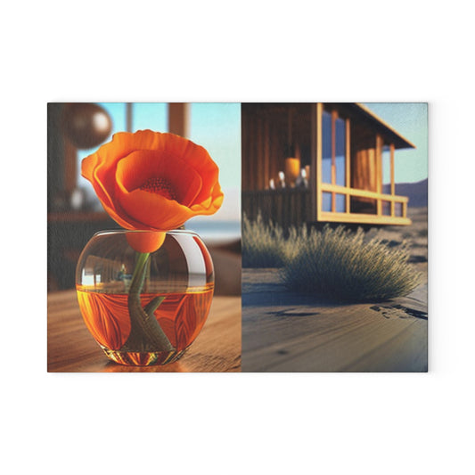 Glass Cutting Board Poppy in a Glass Vase 3