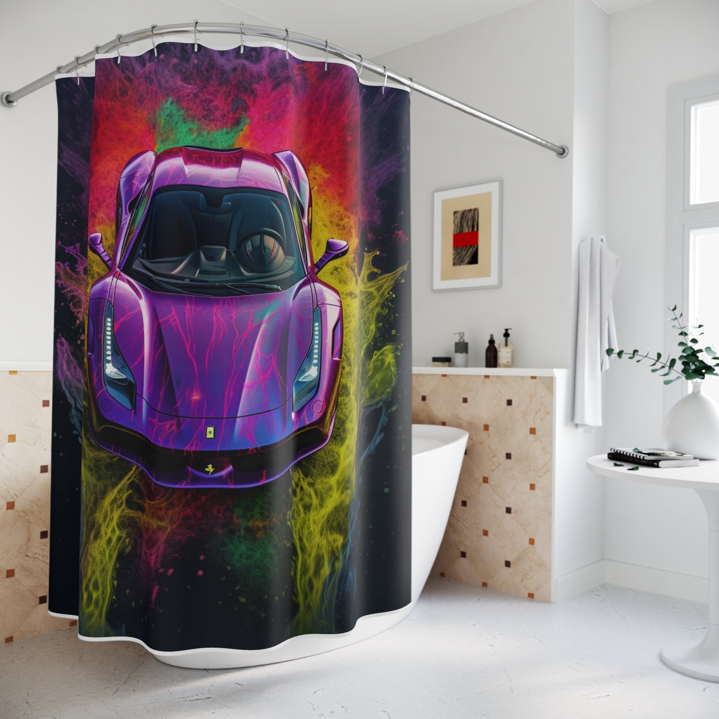 Polyester Shower Curtain Farrari Water 3