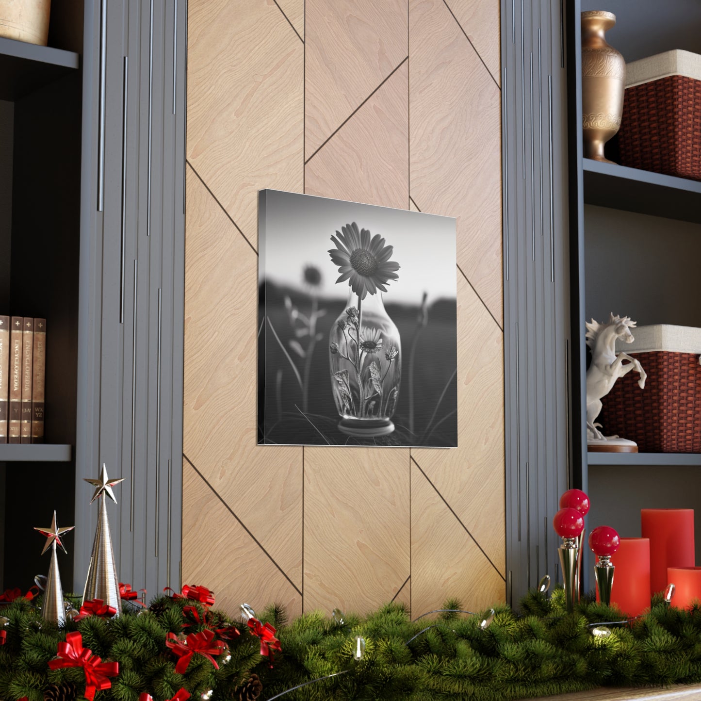 Canvas Gallery Wraps Yellw Sunflower in a vase 2