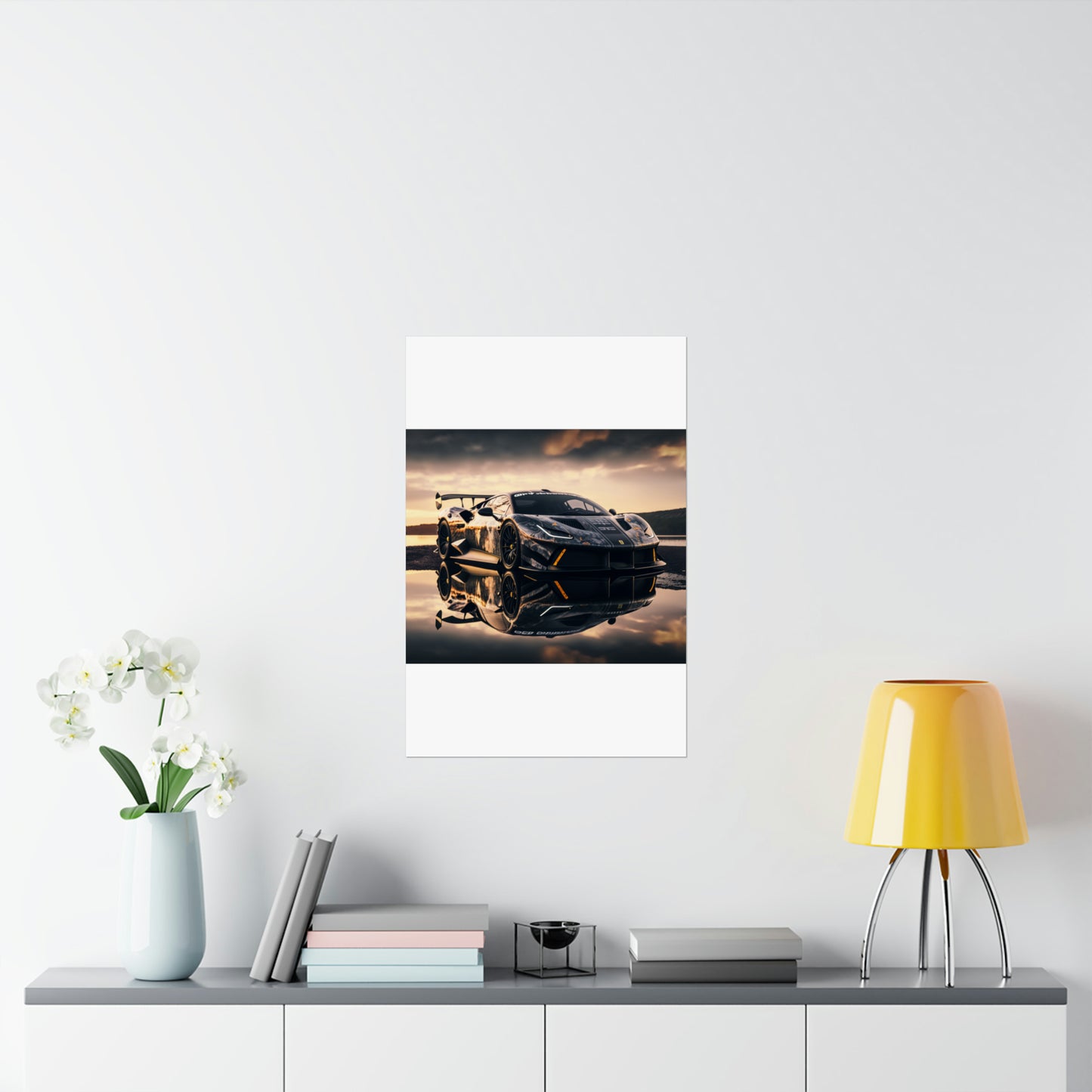 Premium Matte Vertical Posters Ferrari Lake 2