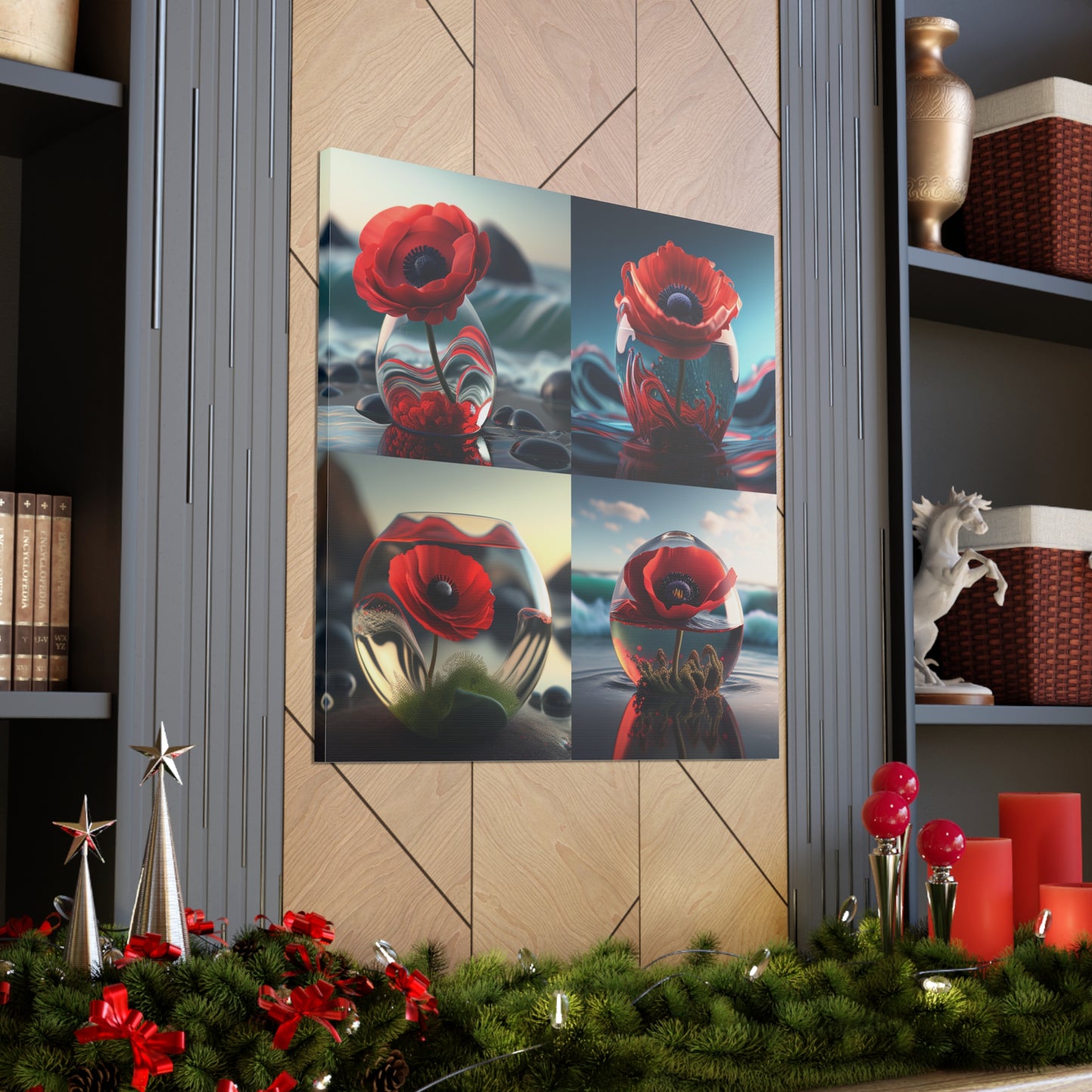 Canvas Gallery Wraps Red Anemone in a Vase 5