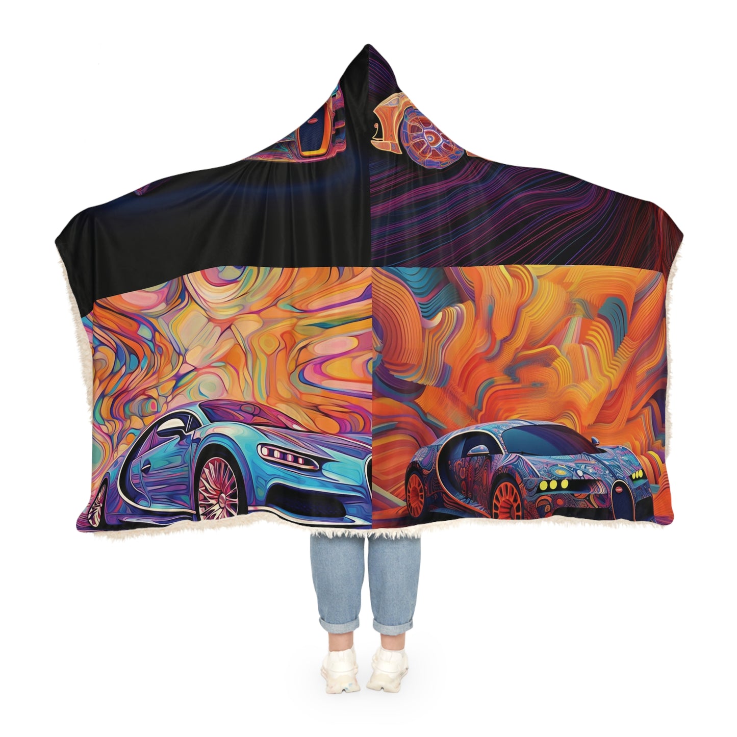 Snuggle Hooded Blanket Bugatti Abstract Concept 5