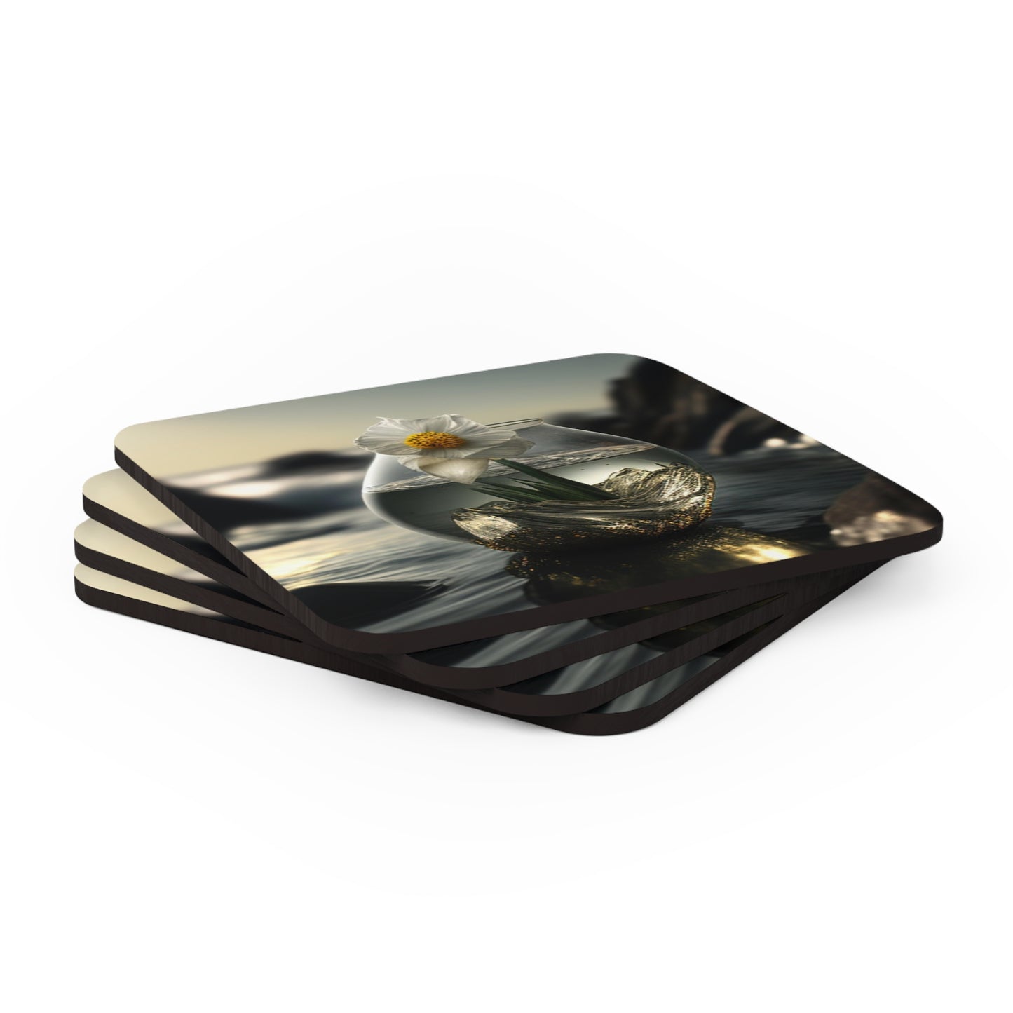 Corkwood Coaster Set Daffodil 1