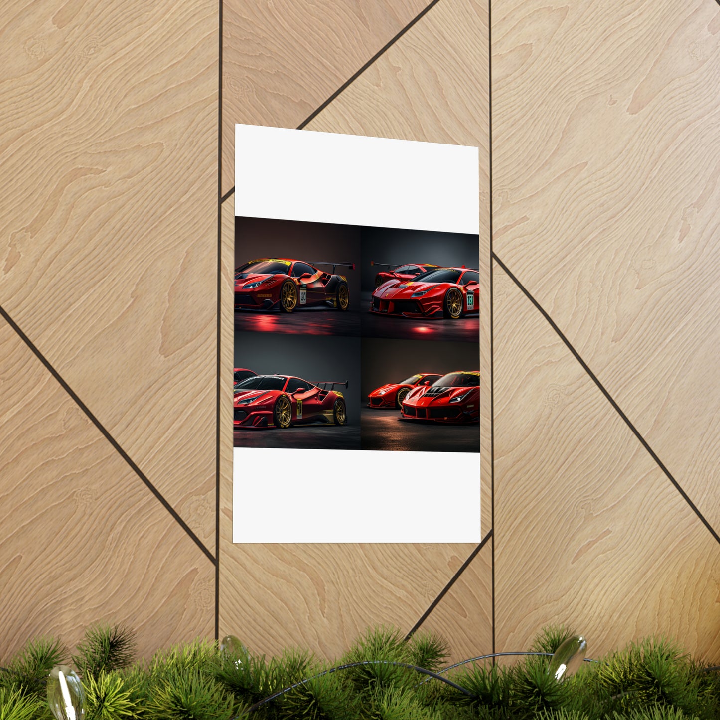 Premium Matte Vertical Posters Ferrari Red 5