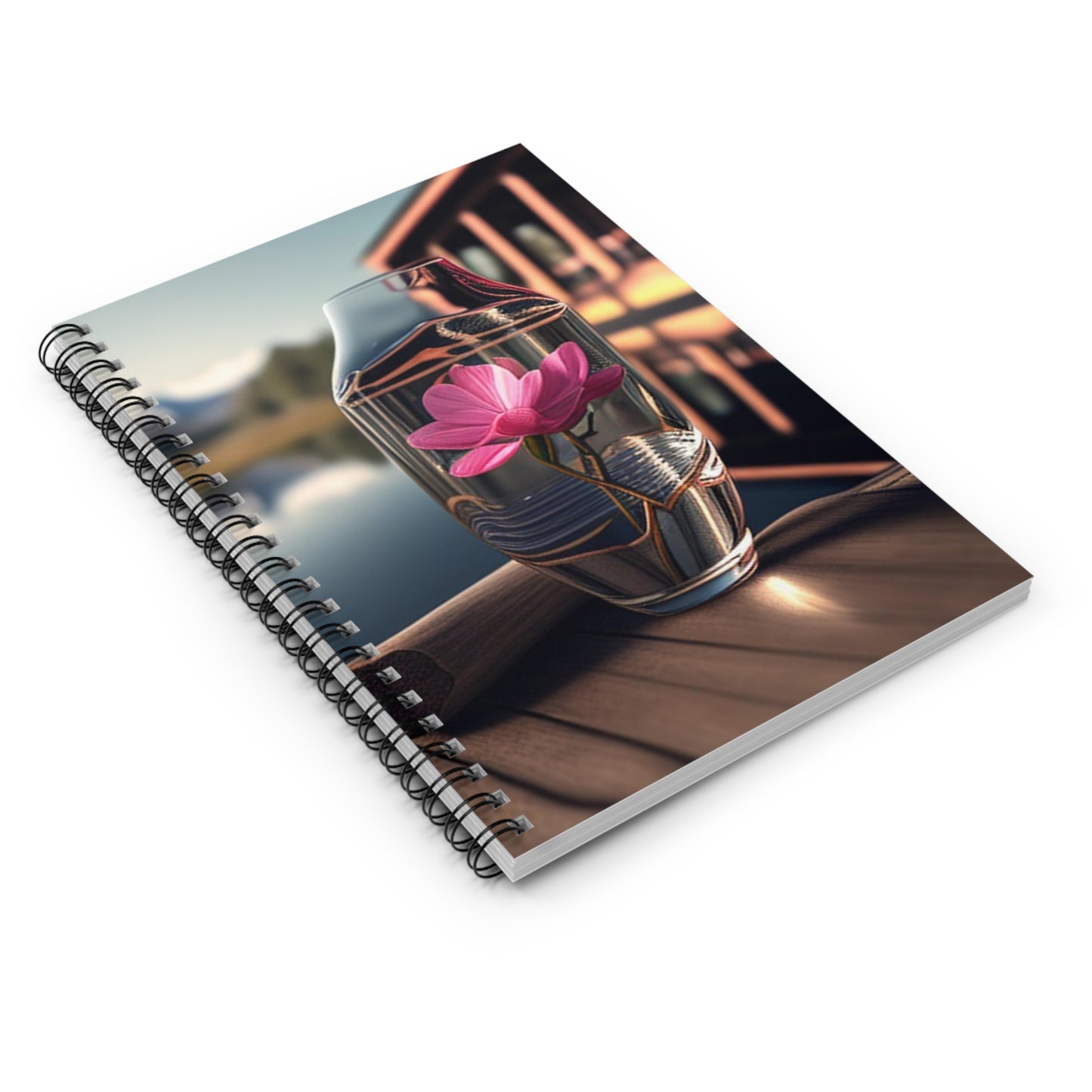 Spiral Notebook - Ruled Line Magnolia in a Glass vase 3