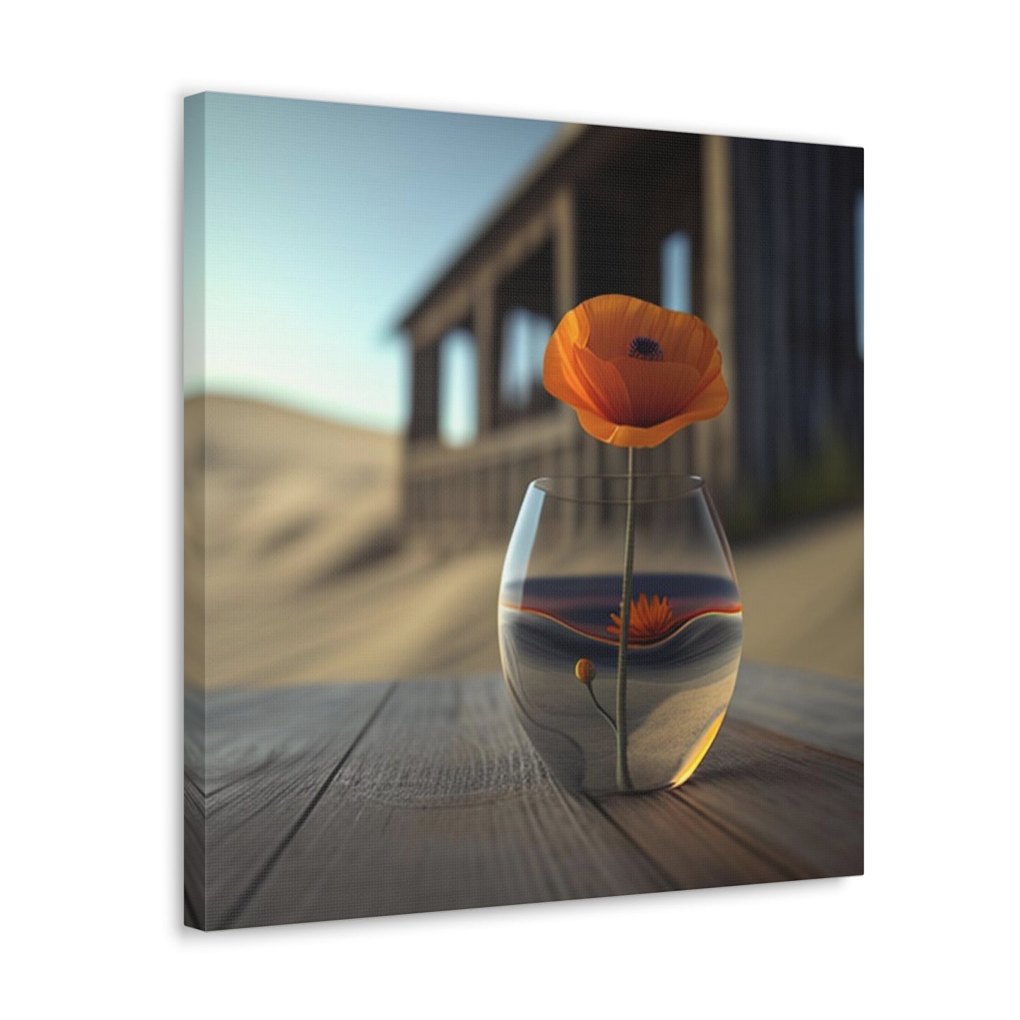 Canvas Gallery Wraps Poppy in a Glass Vase 4