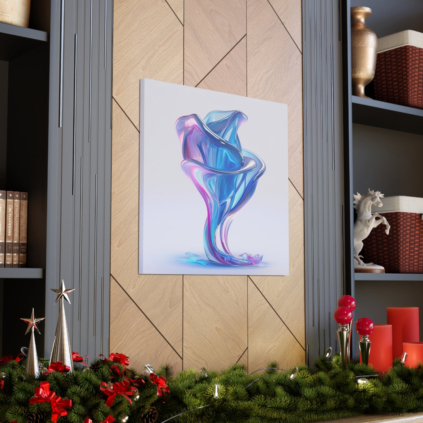 Canvas Gallery Wraps Pink & Blue Tulip Rose 2