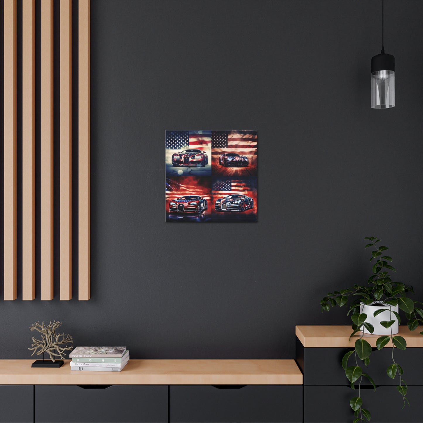 Canvas Gallery Wraps Abstract American Flag Background Bugatti 5