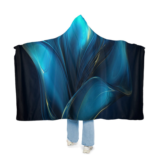 Snuggle Hooded Blanket Abstract Blue Tulip 2