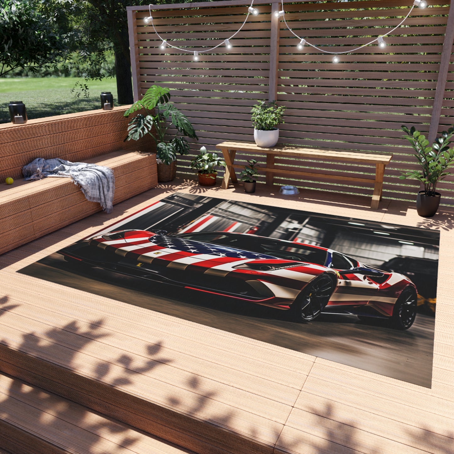 Outdoor Rug  American Flag Farrari 3