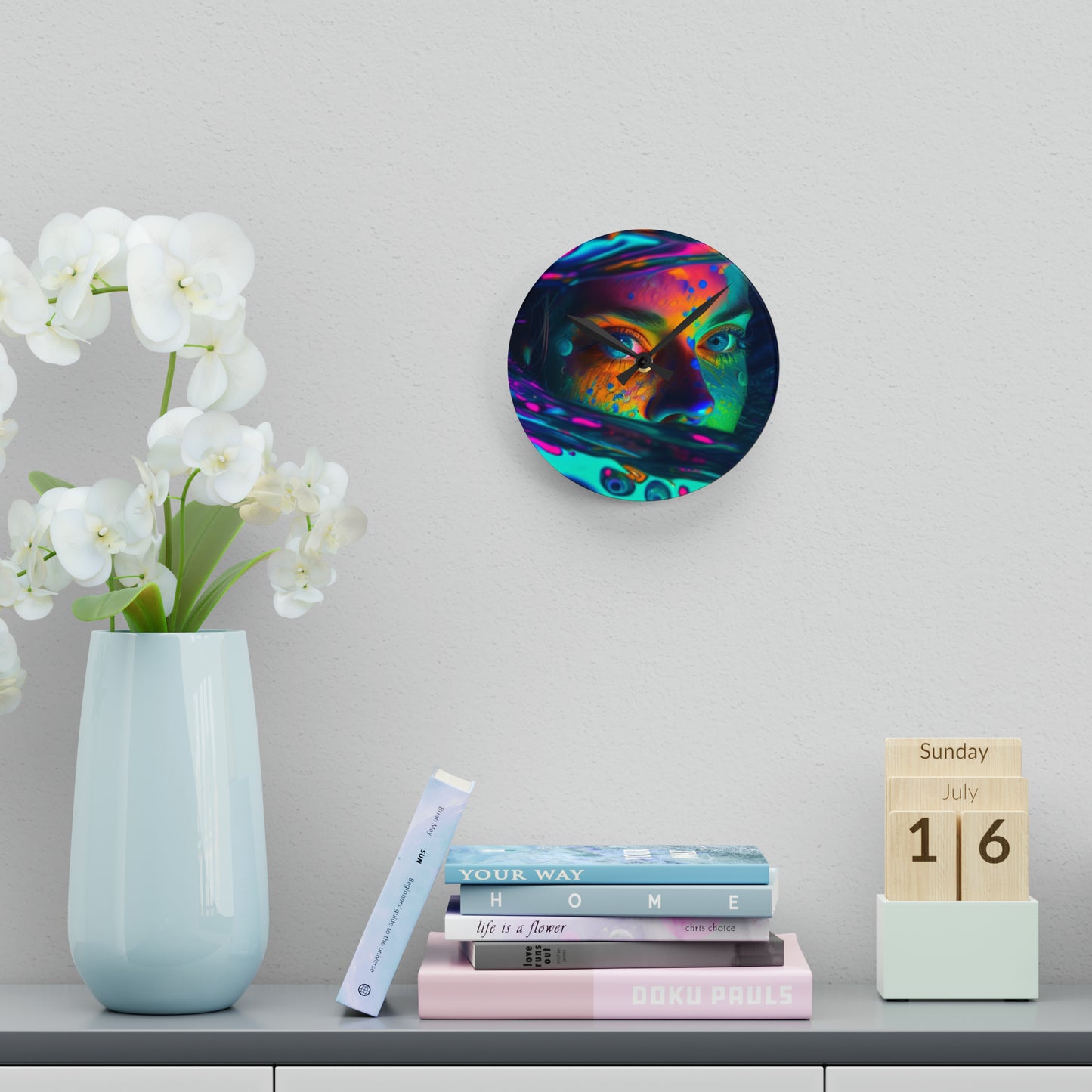 Acrylic Wall Clock Florescent Glow 3