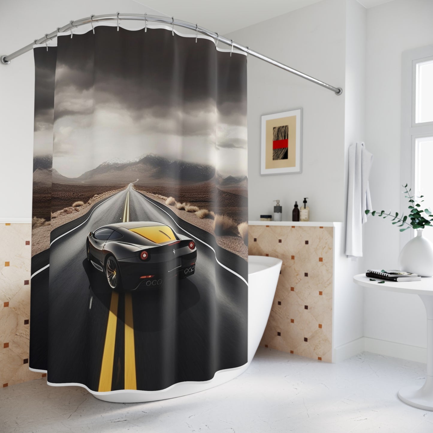 Polyester Shower Curtain Ferrari Road 4