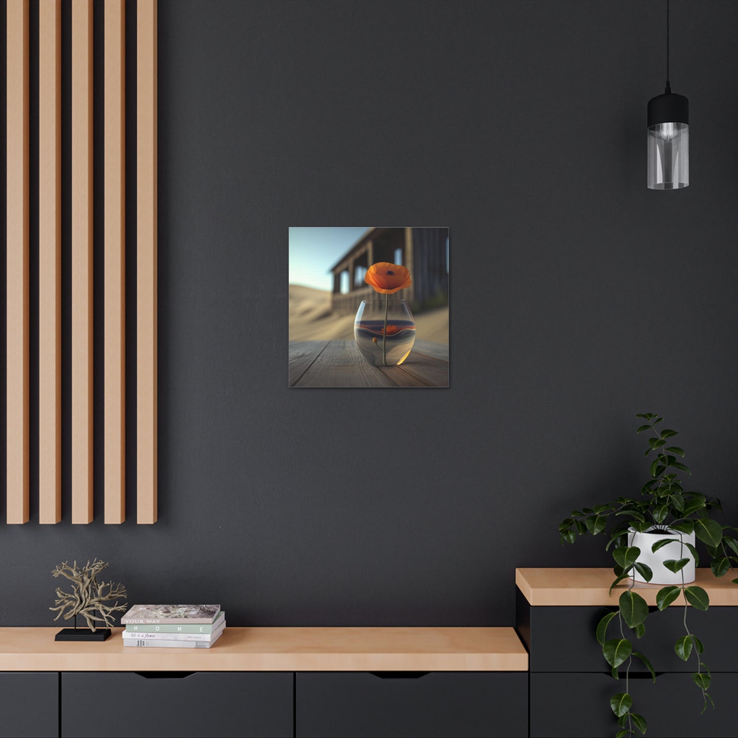 Canvas Gallery Wraps Poppy in a Glass Vase 4