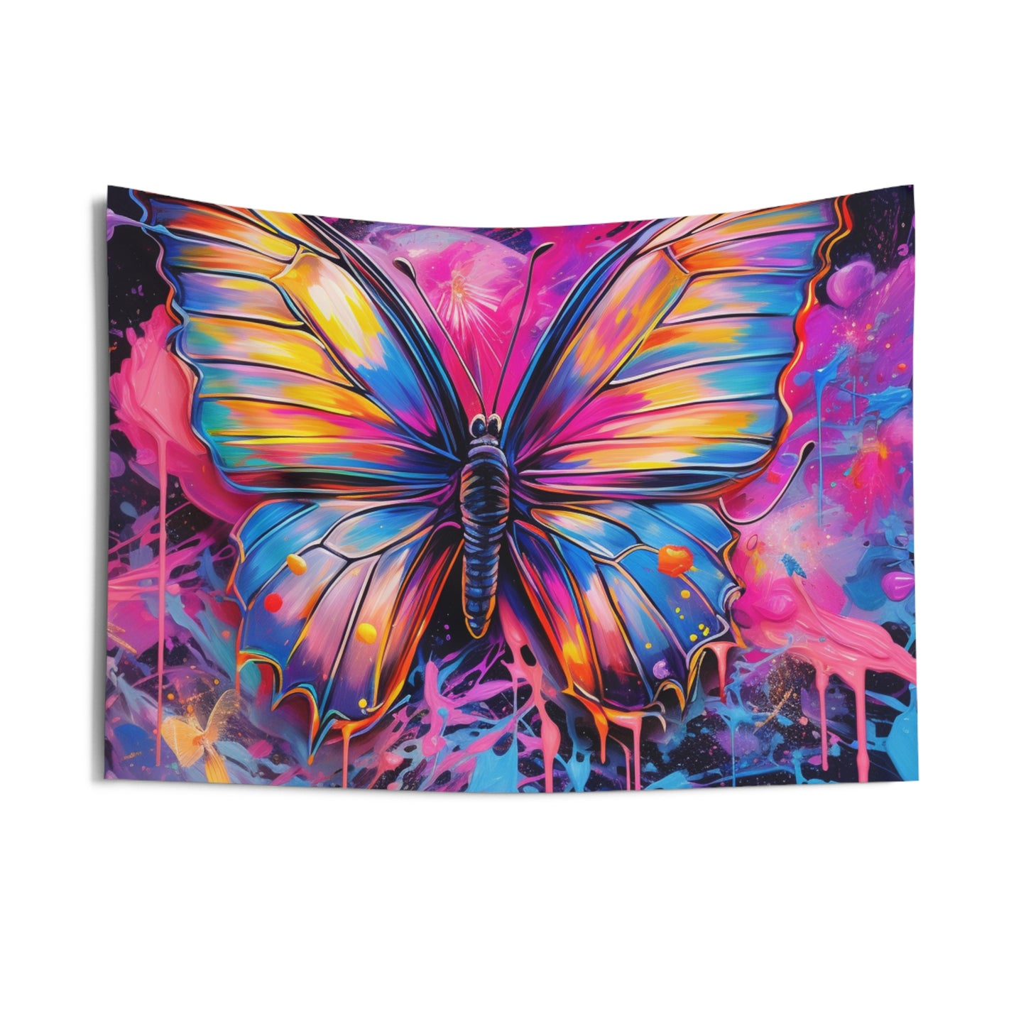 Indoor Wall Tapestries Pink Butterfly Flair 3