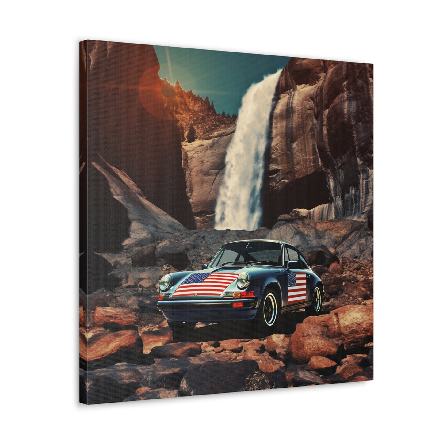 Canvas Gallery Wraps American Flag Porsche Abstract 2