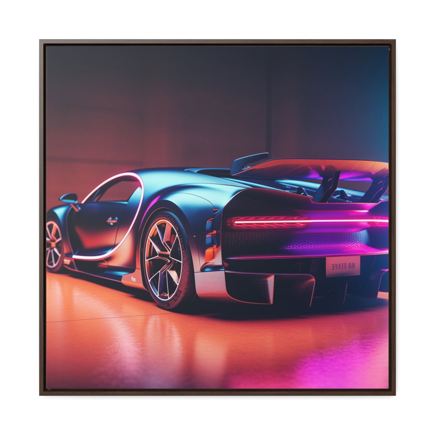 Gallery Canvas Wraps, Square Frame Hyper Bugatti Neon Chiron 2