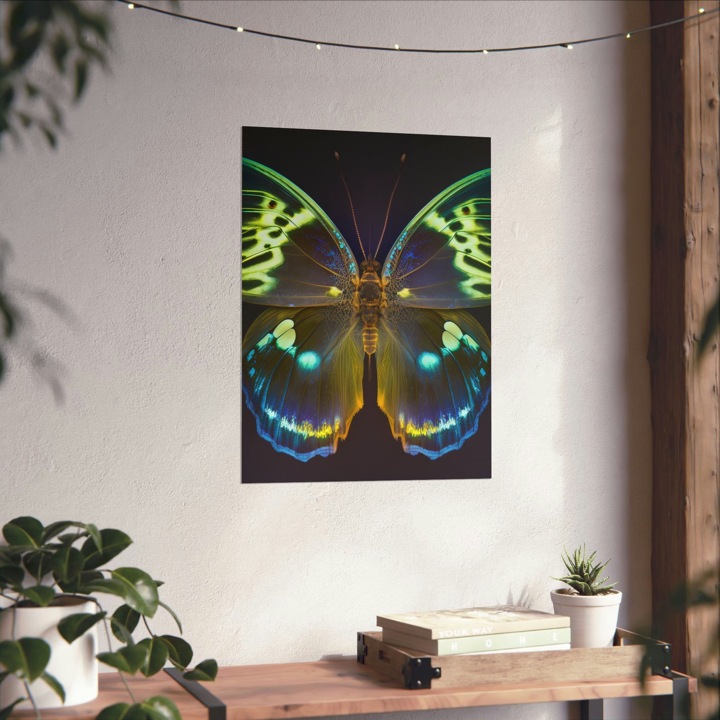 Premium Matte Vertical Posters Neon Hue Butterfly 1