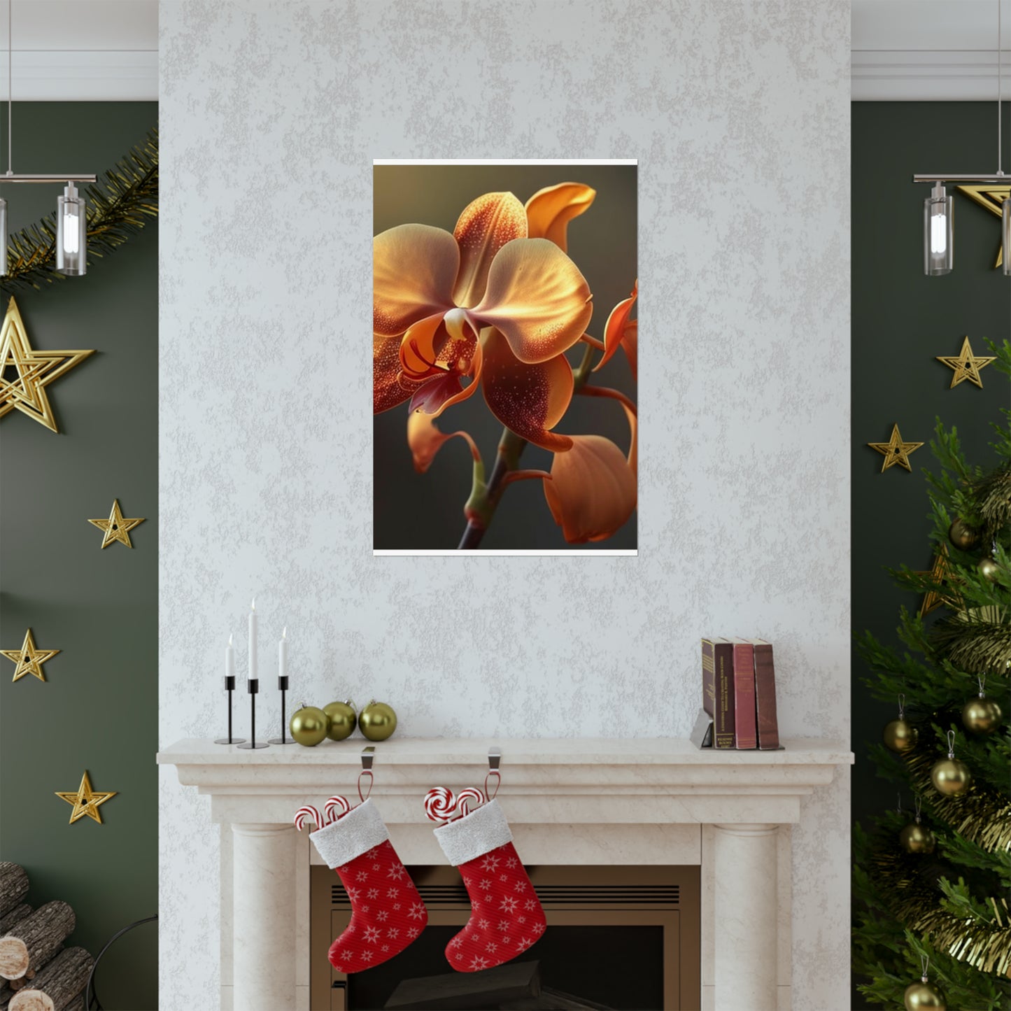 Premium Matte Vertical Posters Orange Orchid 1