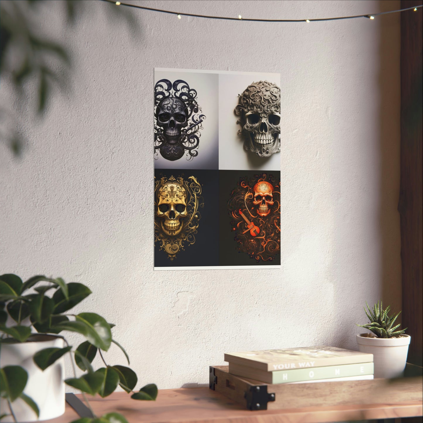 Premium Matte Vertical Posters Skull Treble Clef 5