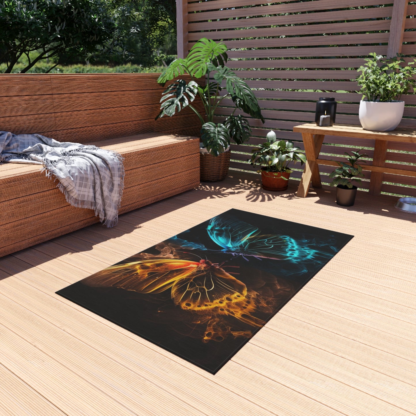 Outdoor Rug  Kiss Neon Butterfly 8
