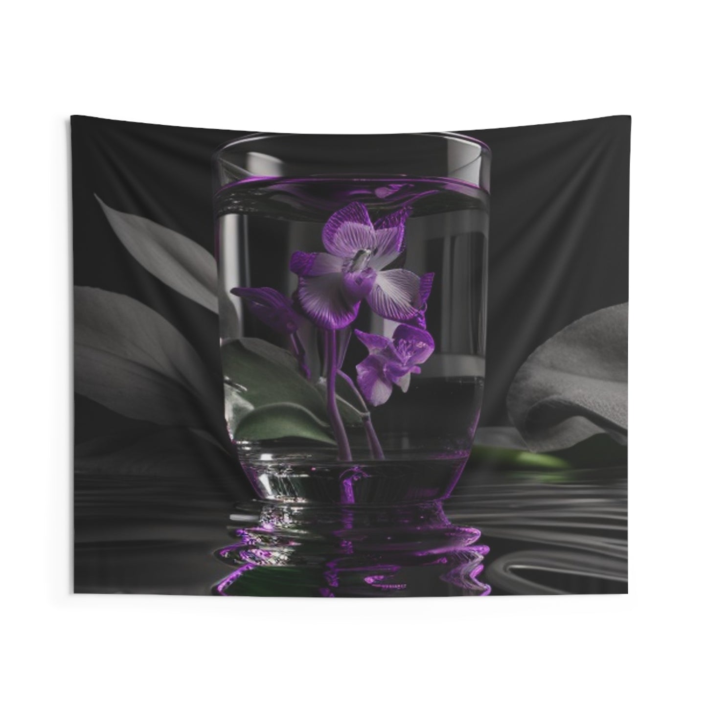 Indoor Wall Tapestries Purple Orchid Glass vase 1