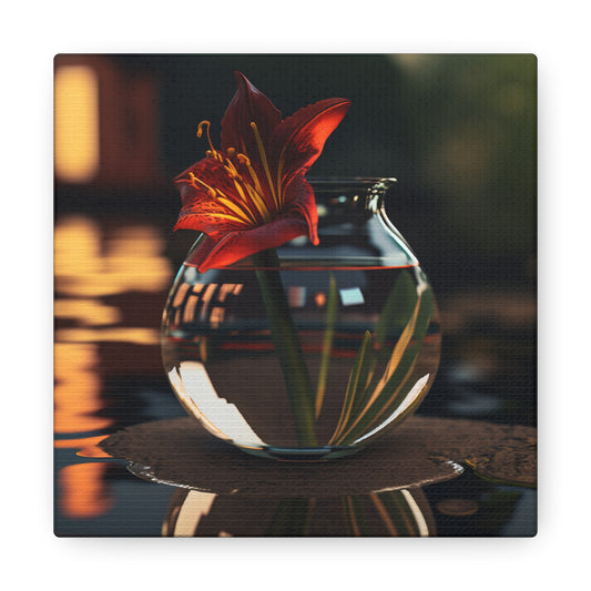 Canvas Gallery Wraps Red Lily in a Glass vase 2