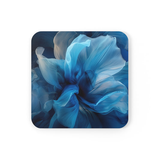 Cork Back Coaster Blue Tluip Abstract 2