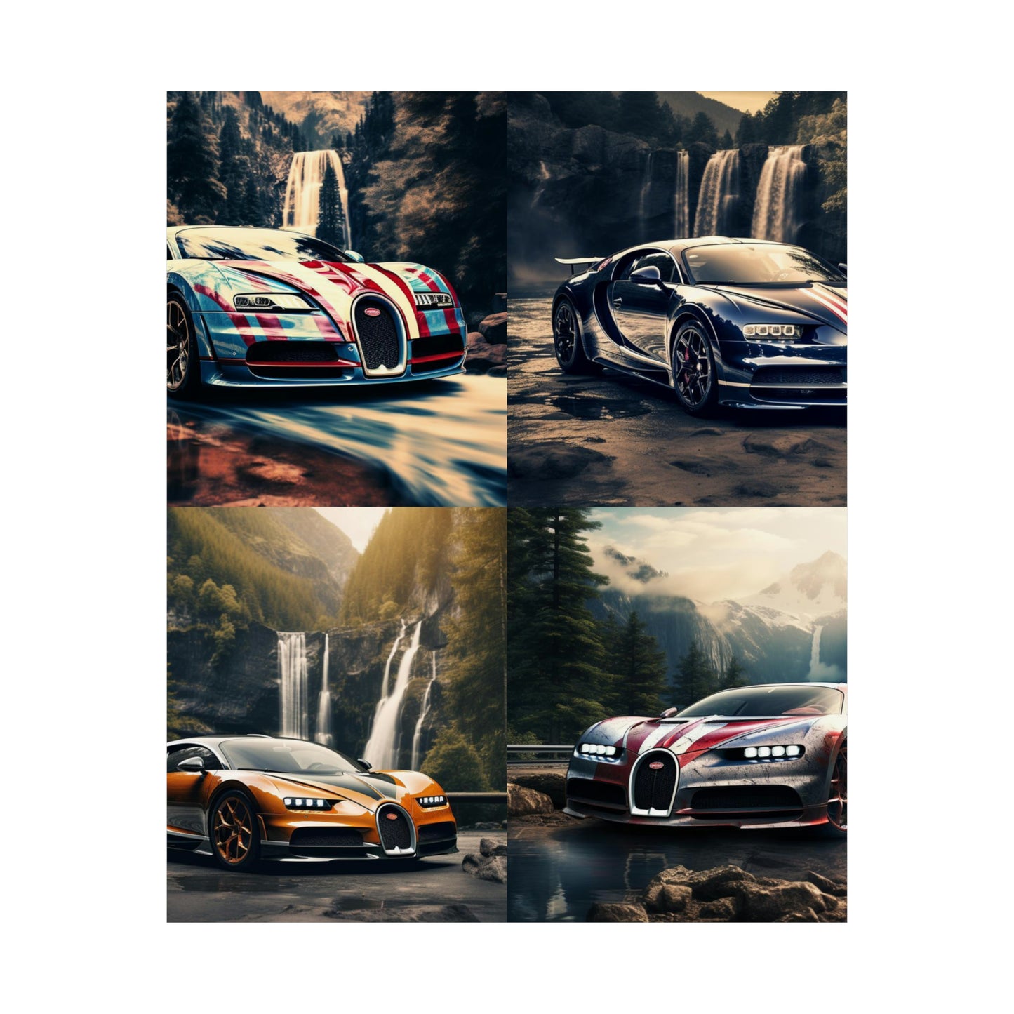 Premium Matte Vertical Posters Bugatti Waterfall 5