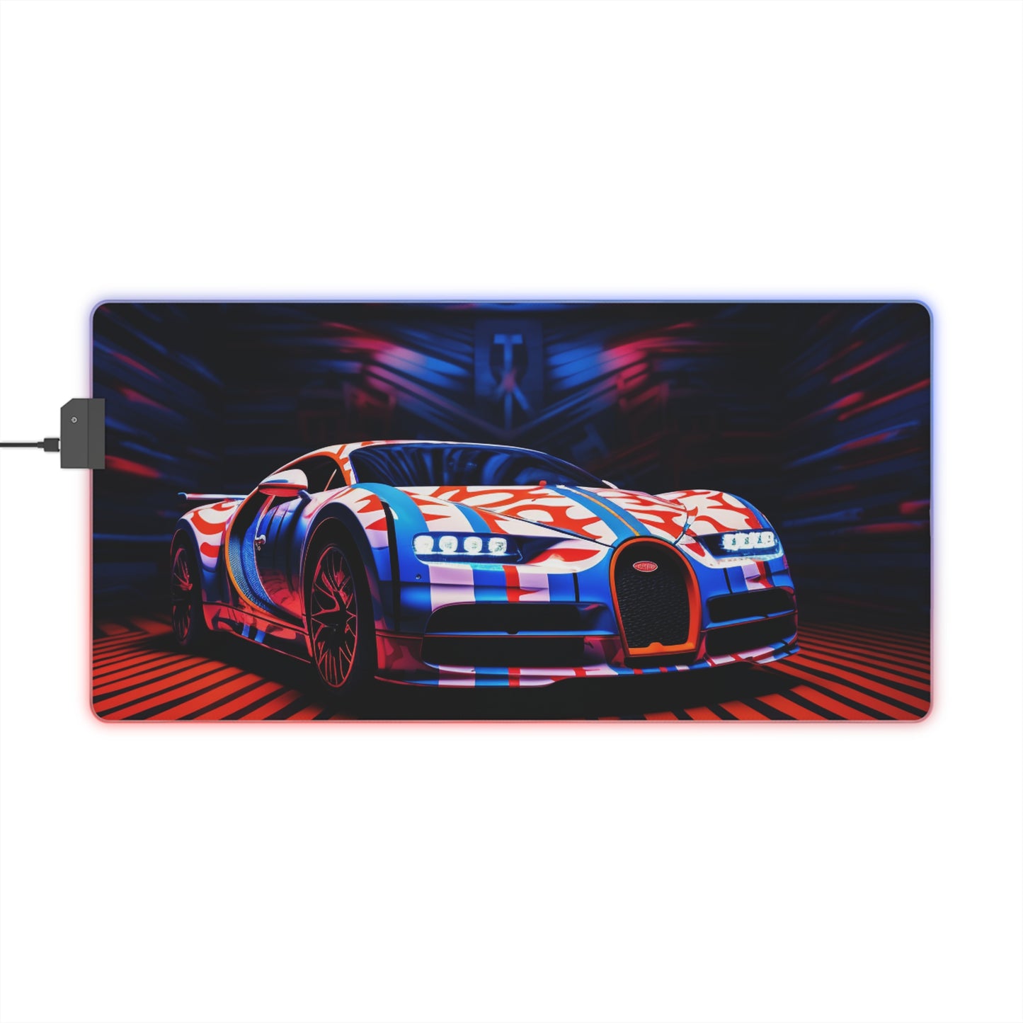 LED Gaming Mouse Pad Macro Bugatti American Flag 1