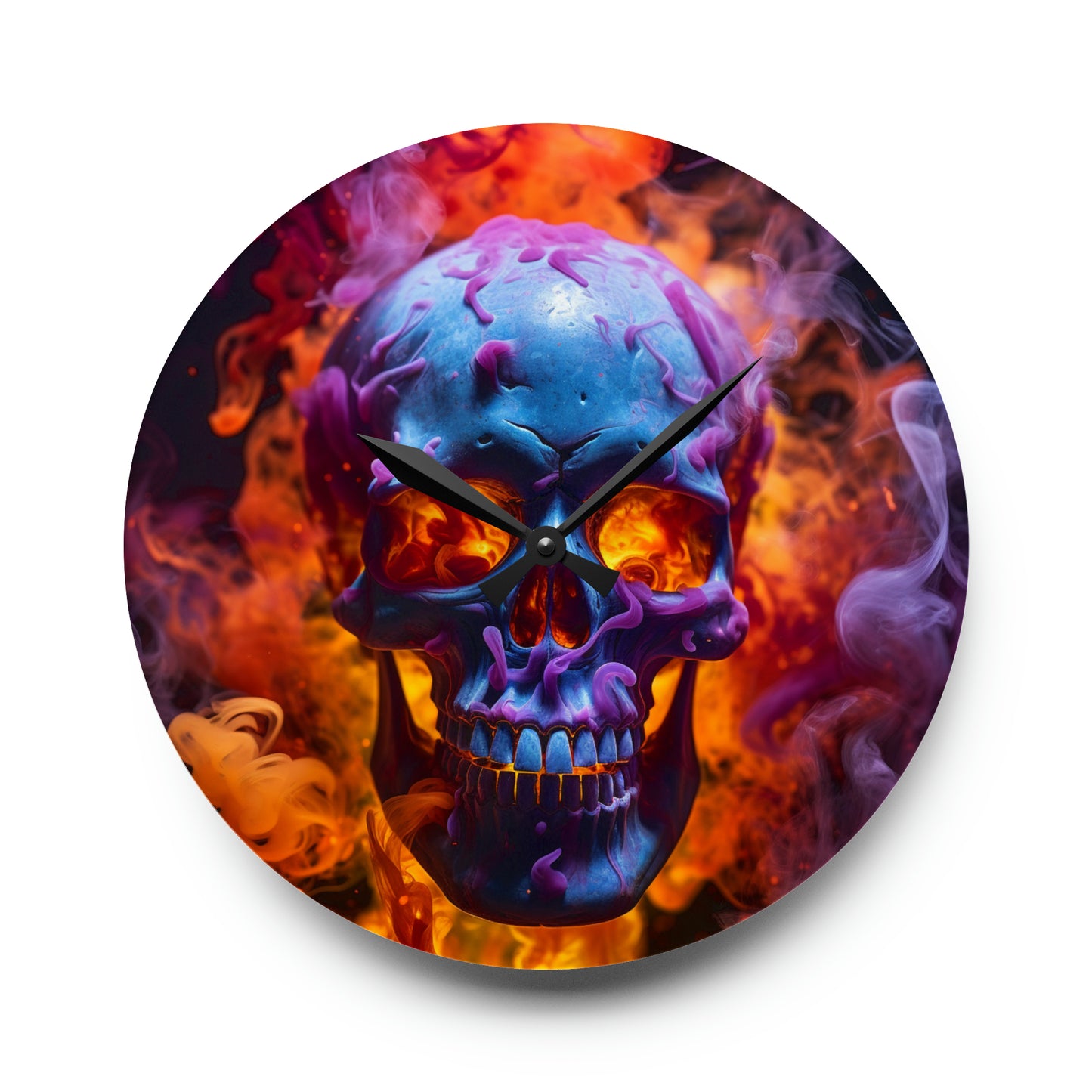 Acrylic Wall Clock Macro Skull 3