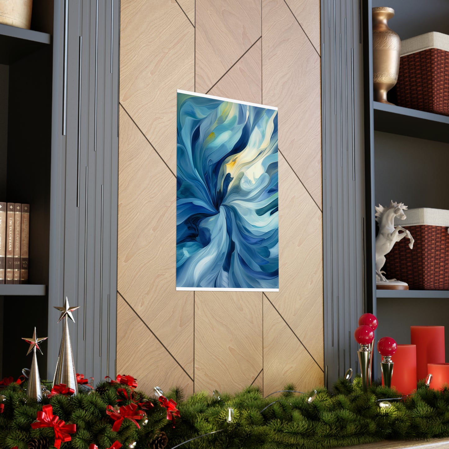 Premium Matte Vertical Posters Blue Tluip Abstract 4