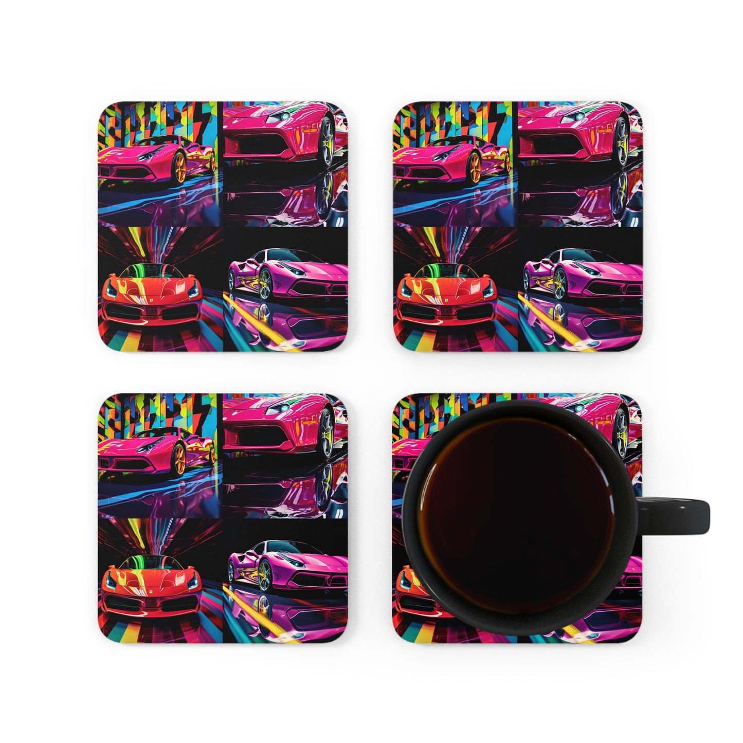 Corkwood Coaster Set Ferrari Flair Macro 5